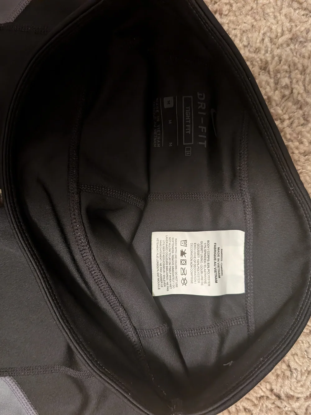 Nike Black Colorblock Leggings with Gray & White Panels